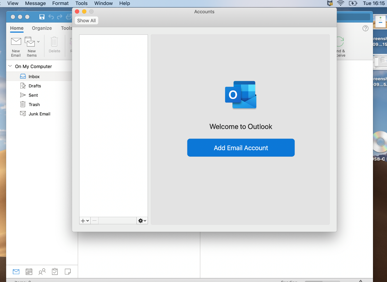 Email setup on MacOS
