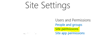 SharePoint screenshot - permissions