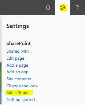 SharePoint screenshot - Site Settings