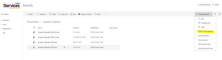 SharePoint screenshot - File Explorer